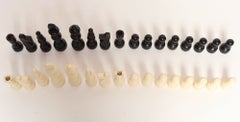 Vintage Folk Art L.L. Pièces d'échecs en bois « Bean » - Jeu complet de 32 pièces