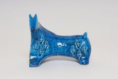Italian Bitossi Rimini Blu Ceramic Horse by Aldo Londi for Flavia Ceramiche