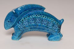 Italian Bitossi Rimini Blu Ceramic Bunny Rabbit by Aldo Londi for Flavia