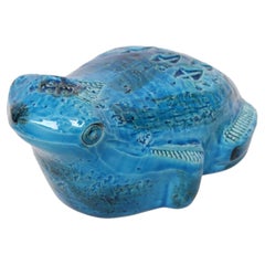 Vintage Italian Rimini Blu Ceramic Frog by Aldo Londi for Bitossi