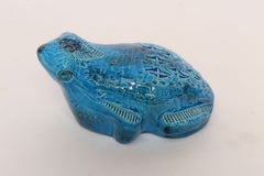Vintage Italian Rimini Blu Ceramic Frog by Aldo Londi for Bitossi