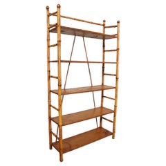 English Aesthestic Movement Bamboo Four Shelf Curio Shelf / Etagere / Bookshelf