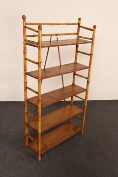 English Aesthestic Movement Bamboo Four Shelf Curio Shelf / Etagere / Bookshelf