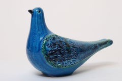 Colombe / oiseau vintage en céramique « Rimini Blu » italienne, créé par Aldo Londi pour Bitossi