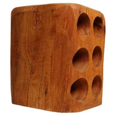 Porte-bouteilles vintage rustique / primitif en érable massif pouvant accueillir six bouteilles