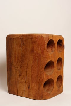 Porte-bouteilles vintage rustique / primitif en érable massif pouvant accueillir six bouteilles