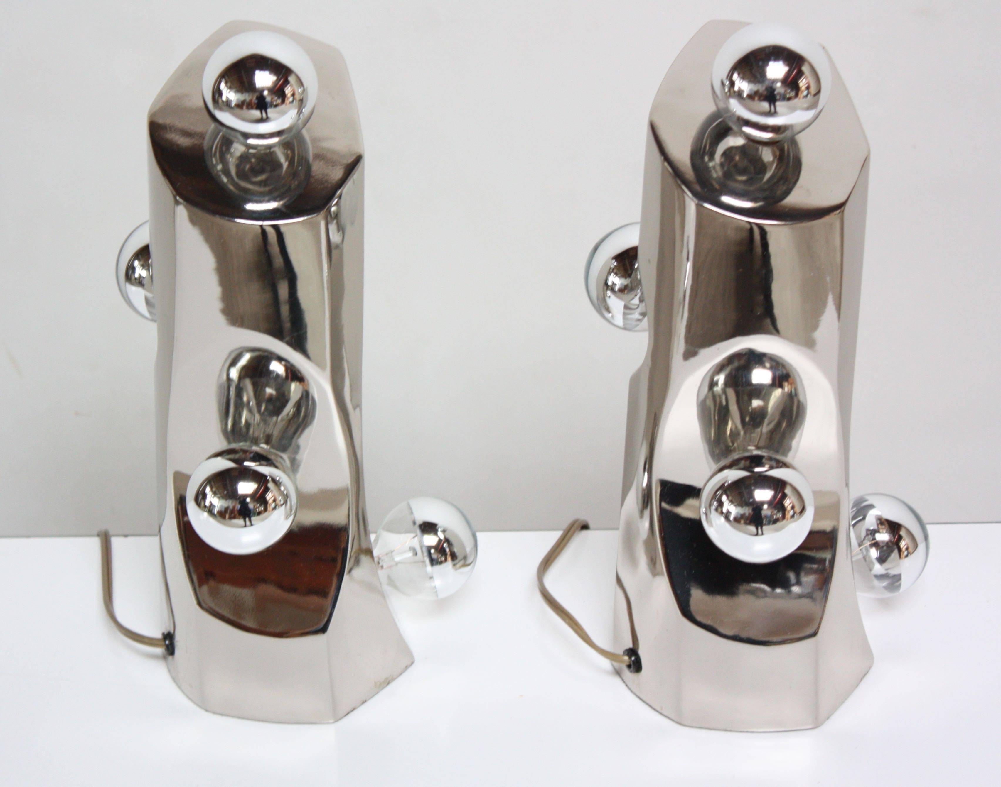 Mid-20th Century Mid-Century Modern Polished Chrome Free-Form Table Lamps