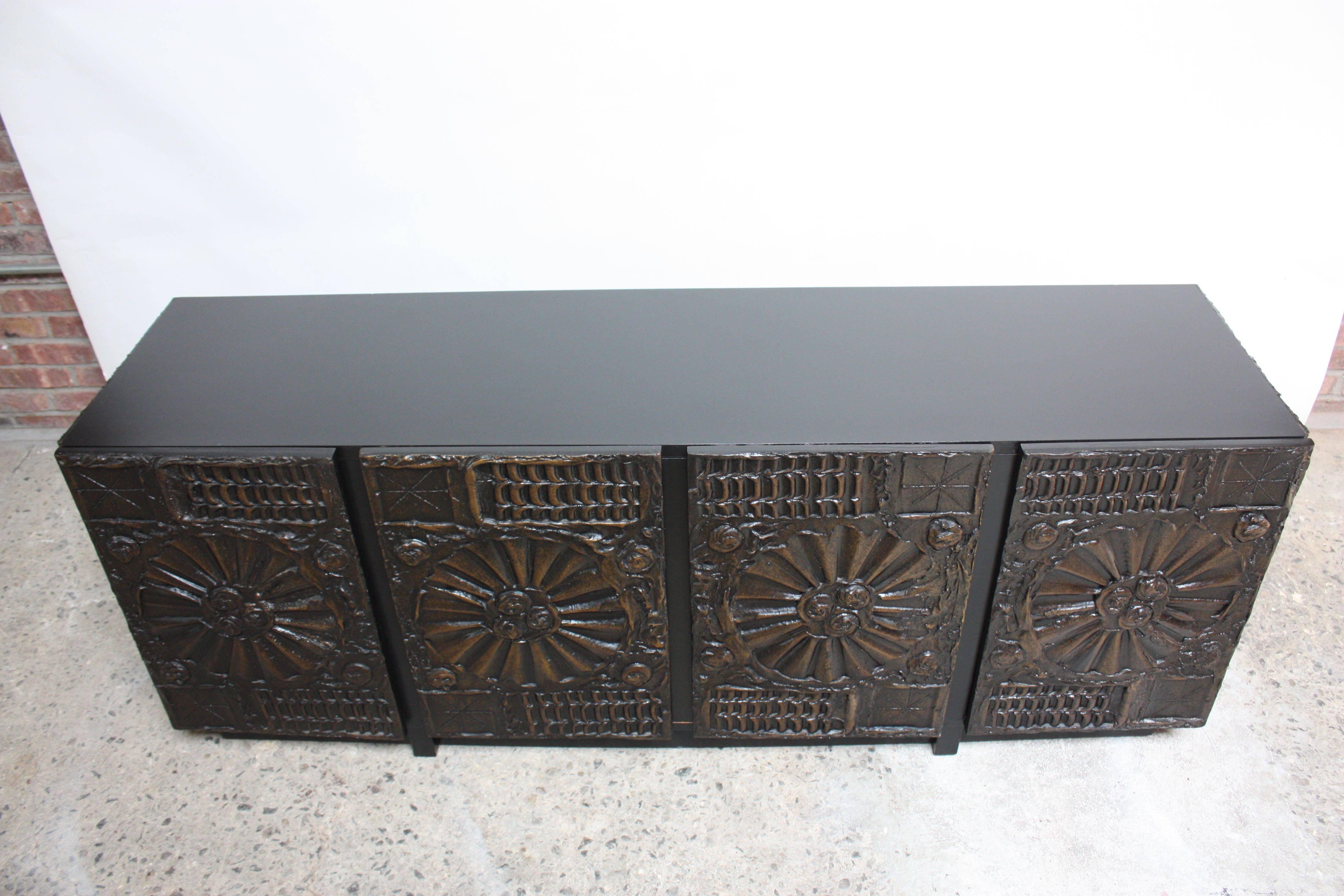 American Brutalist Four-Panel Credenza by Adrian Pearsall for Craft Associates