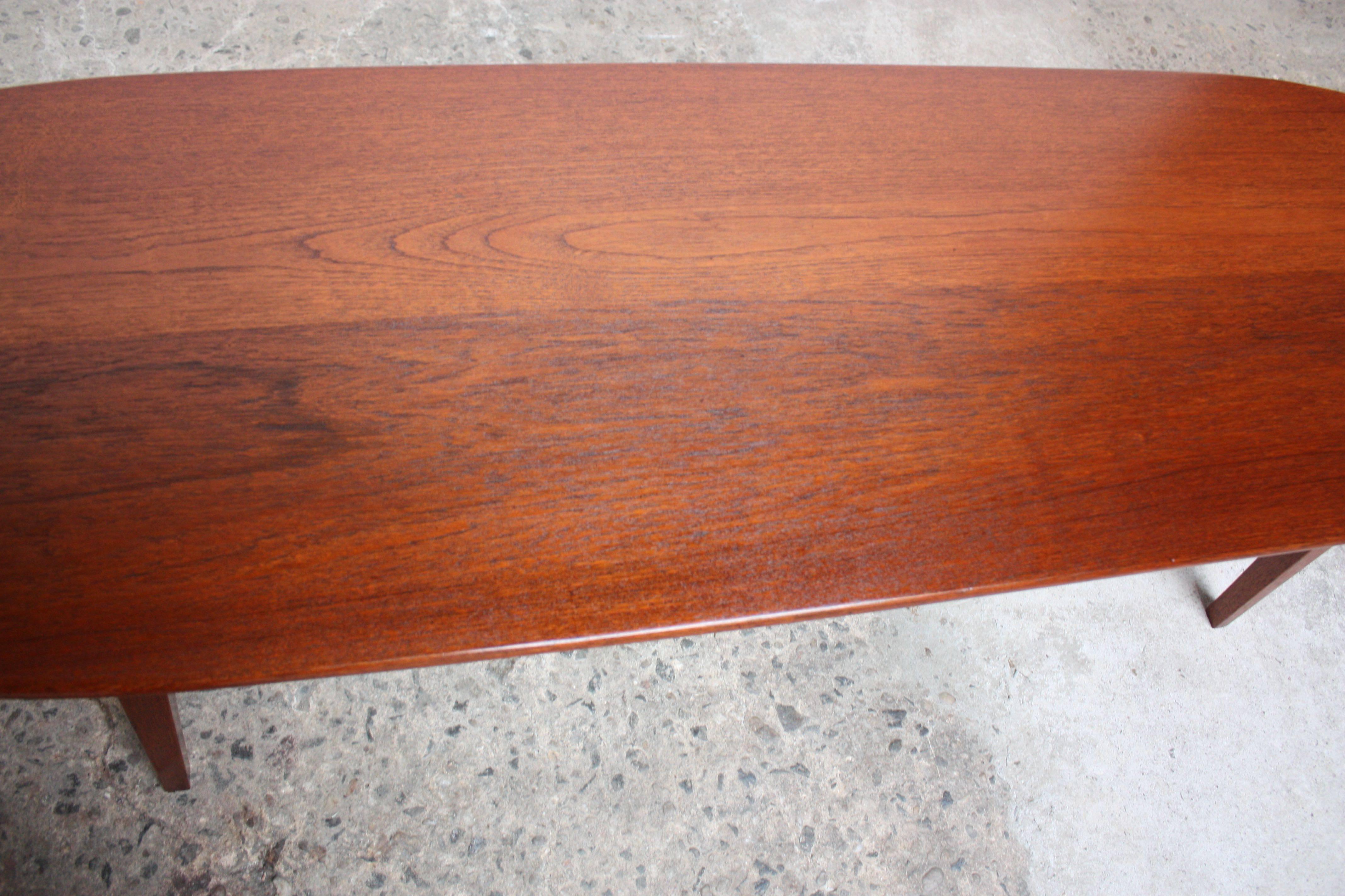 Danish Modern Teak Surfboard Coffee Table 1