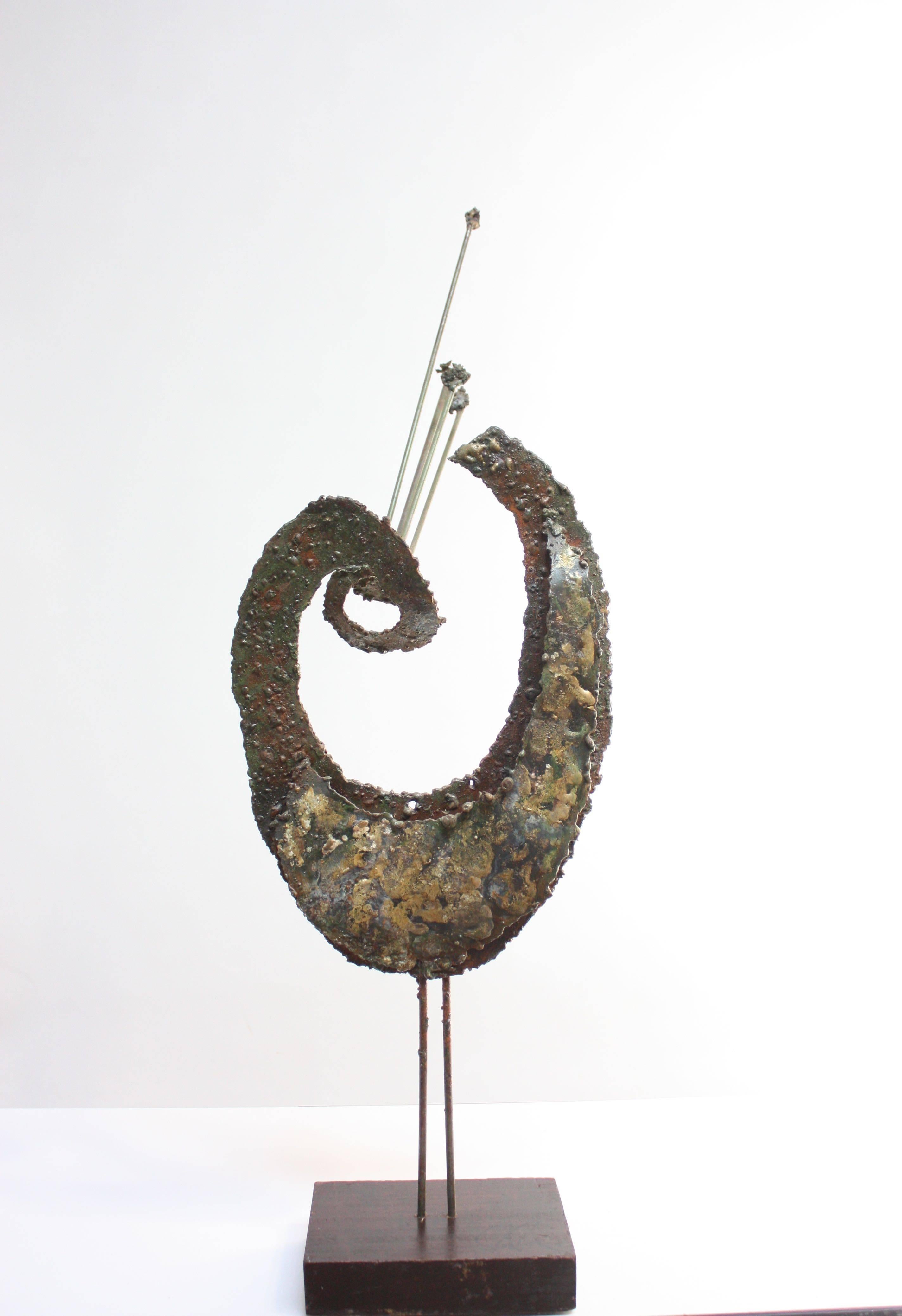 Bronze James Bearden Abstract Peacock Sculpture