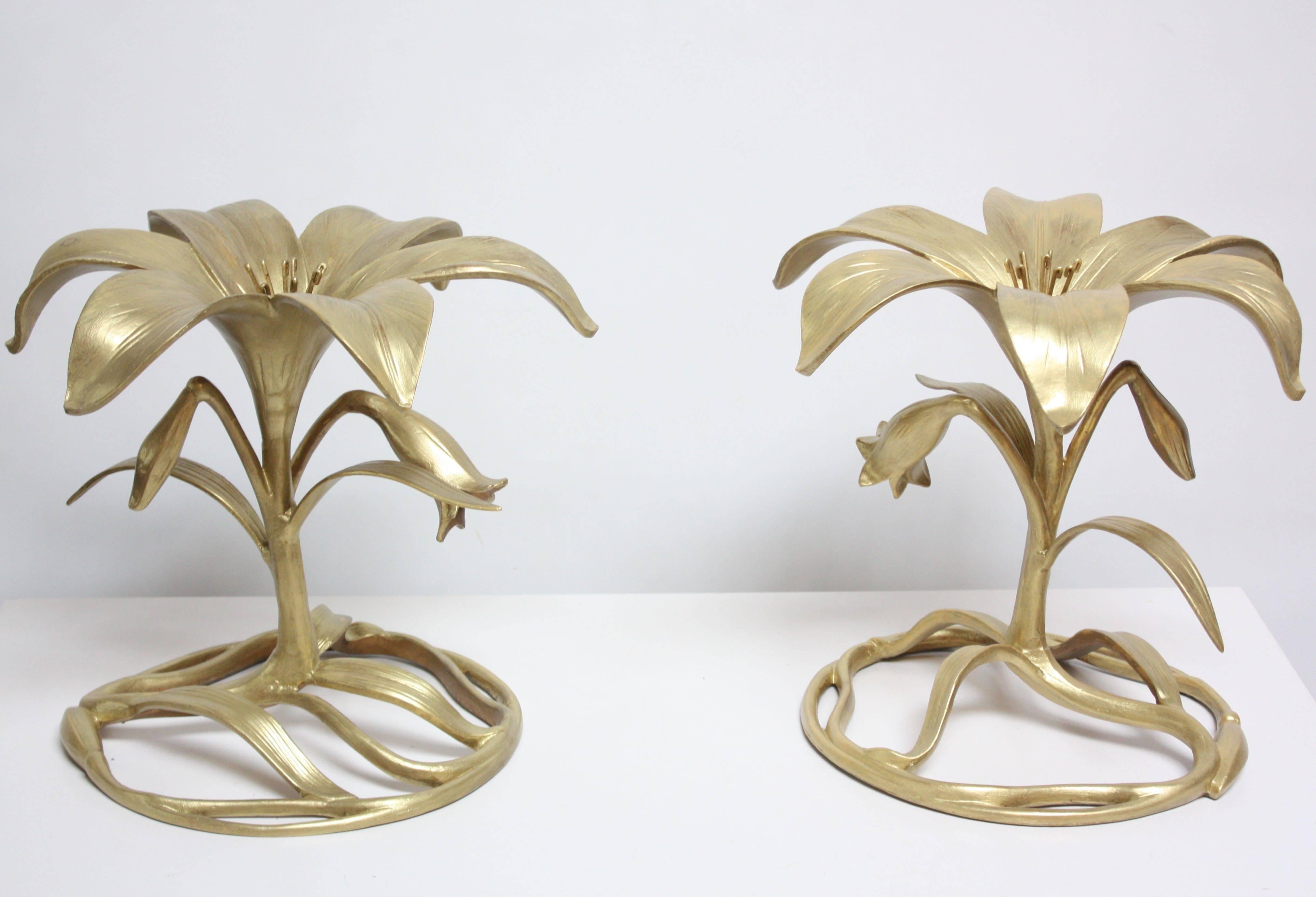 American Pair of Arthur Court 'Lily' Side Tables