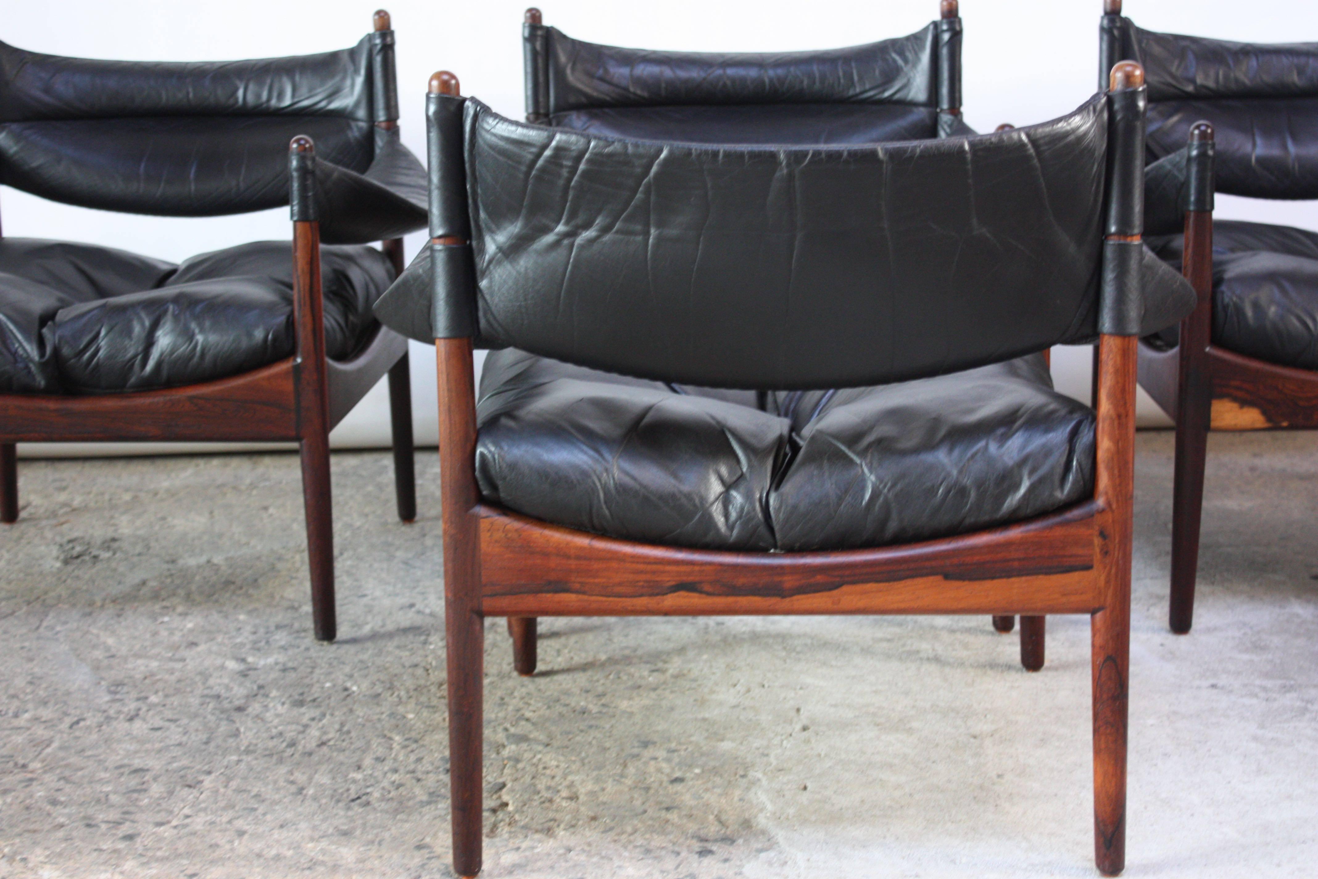 Mid-20th Century Set of Four Kristian Solmer Vedel 'Modus' Rosewood Lounge Chairs