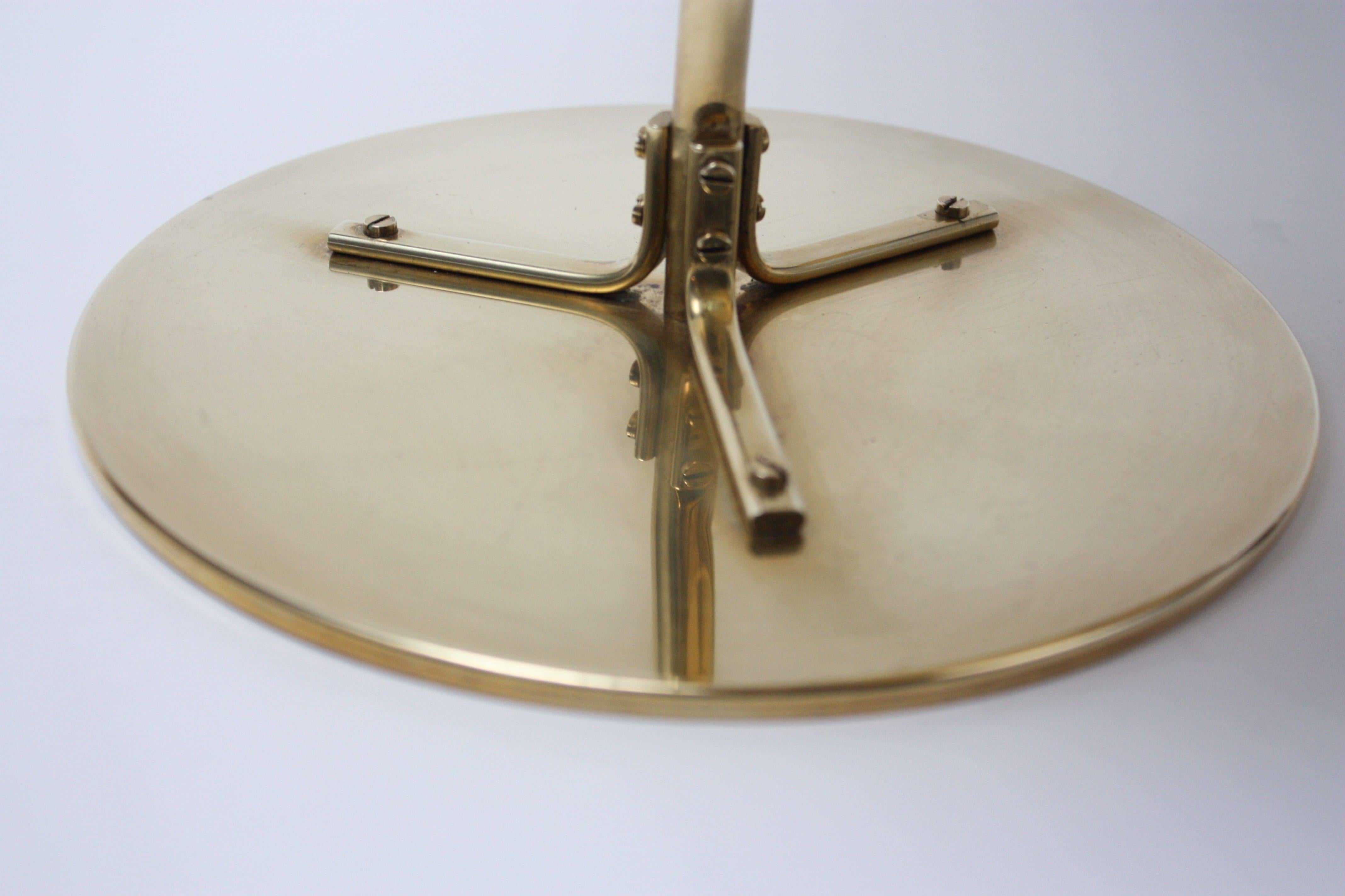 Mid-20th Century West German Lighted Tabletop Vanity Mirror in Brass