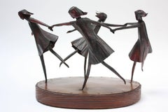 Nina Winkel Mixed Metal 'Dancing Girls' Sculpture