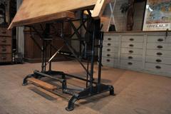 Optima French Adjustable Architect's Drafting Table, 1900s