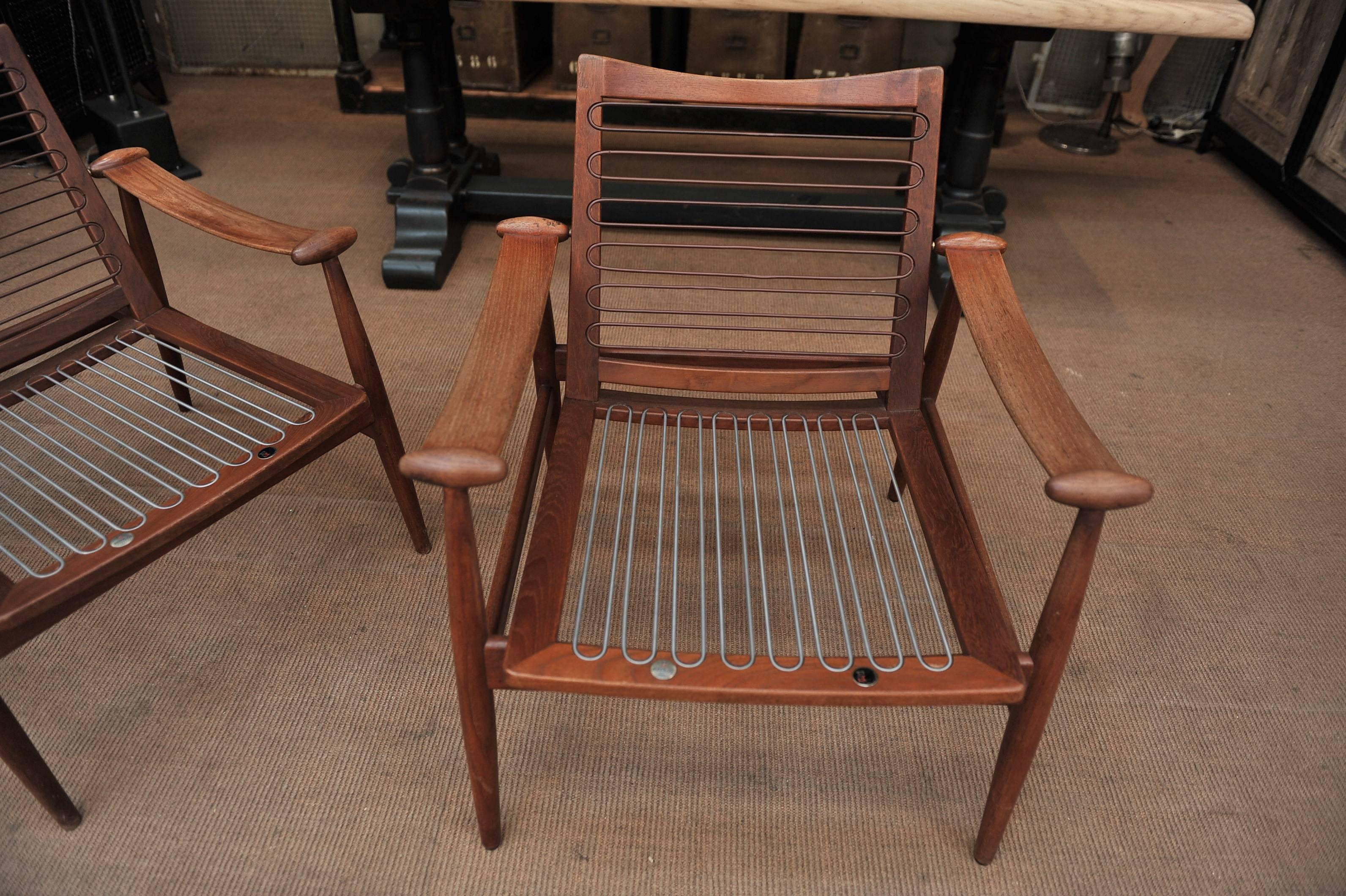 Pair of Danish  Lounge Chairs by of Finn Juh  Model 153 4