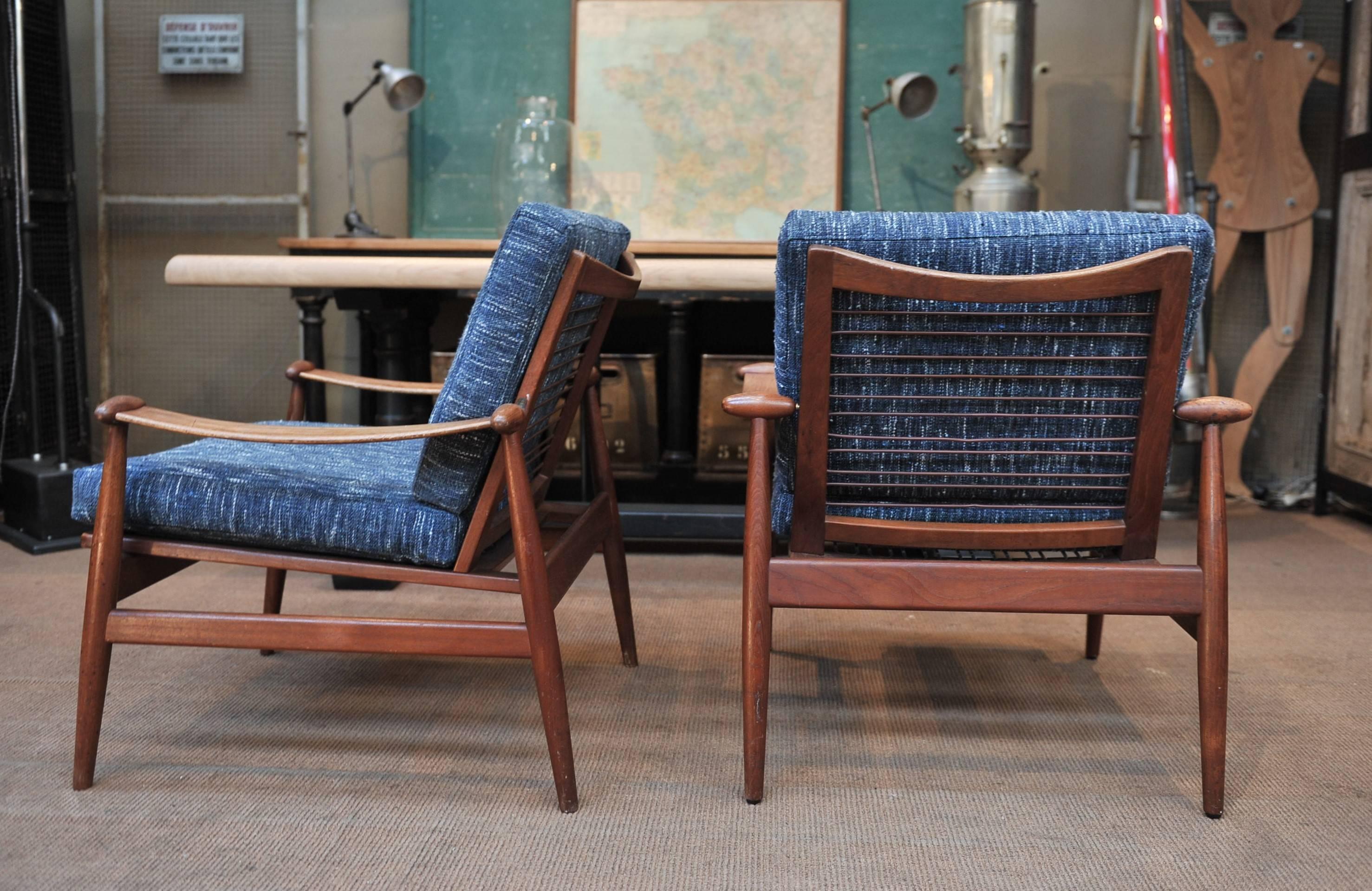 Pair of Danish  Lounge Chairs by of Finn Juh  Model 153 2