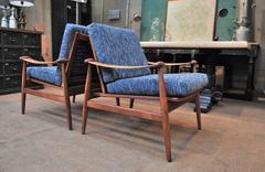 Pair of Danish  Lounge Chairs by of Finn Juh  Model 153