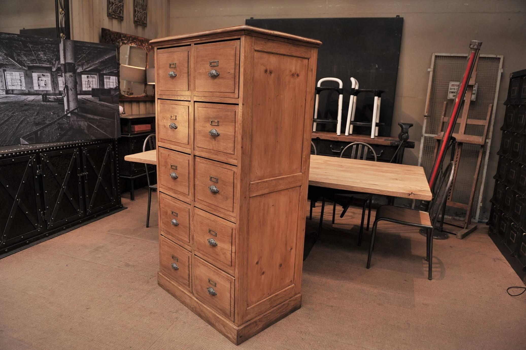 1900s Oak Drawer File Cabinet 3