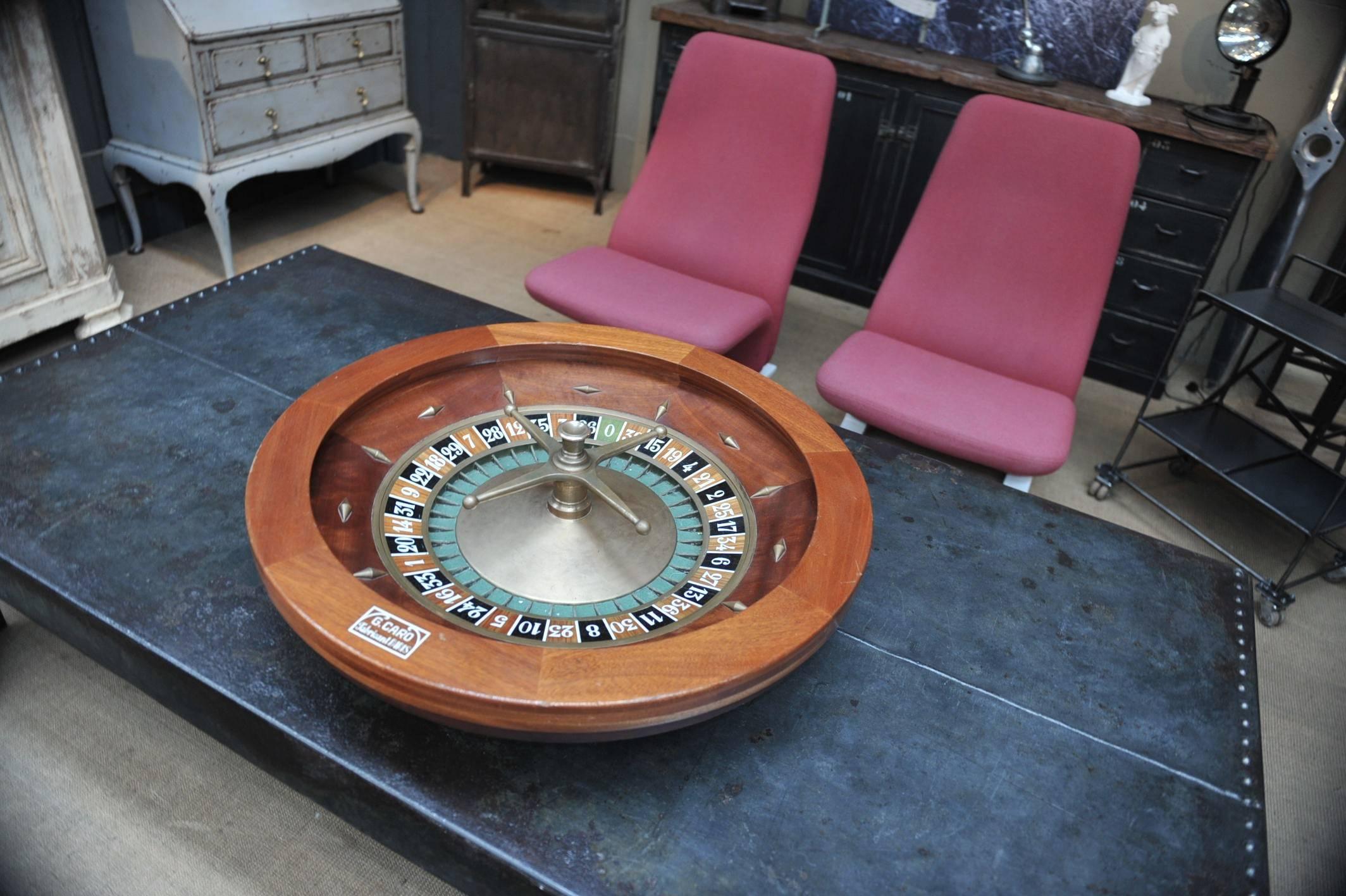 Mahogany and Bronze Casino Roulette Wheel by 