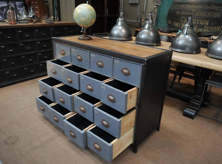 Pine Hardware Store Industrial Drawer at 1stdibs