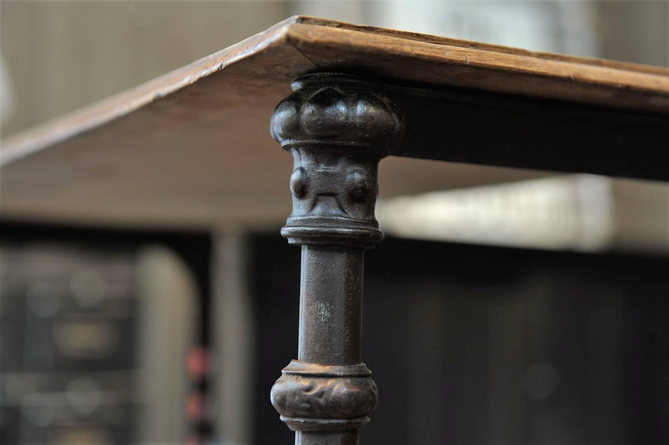 Iron and Wood Theodor Scherf Paris Textile Factory Shelf, Late 19th Century In Excellent Condition In Roubaix, FR