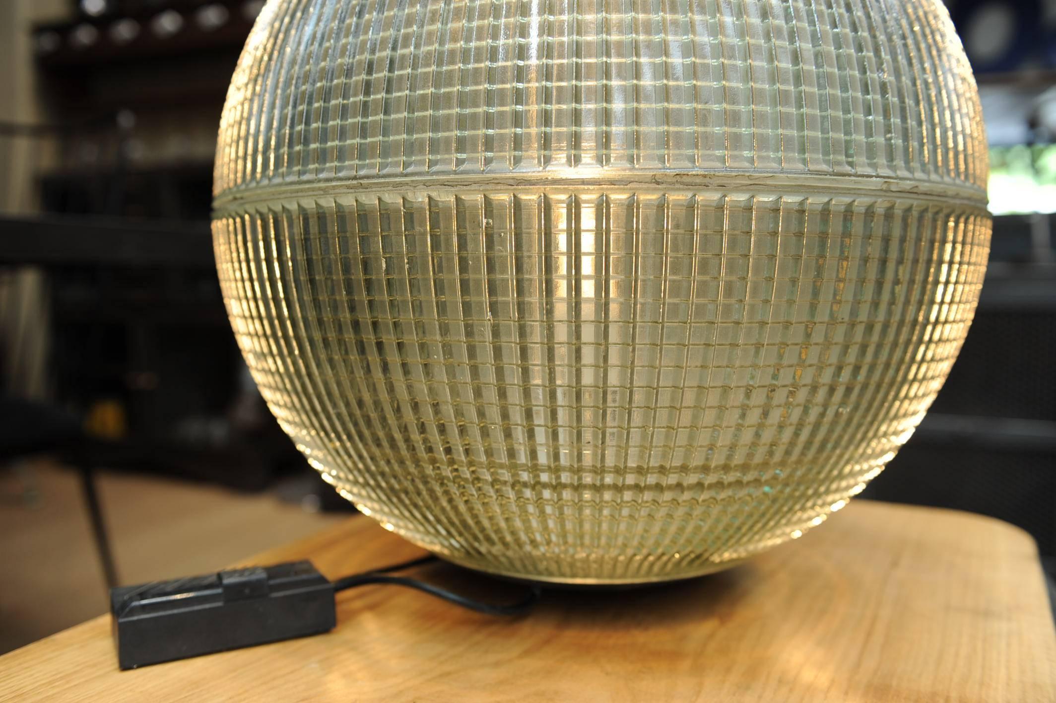 Mid-17th Century Large Glass Holophane Globe Street Light in Desk or Table Light