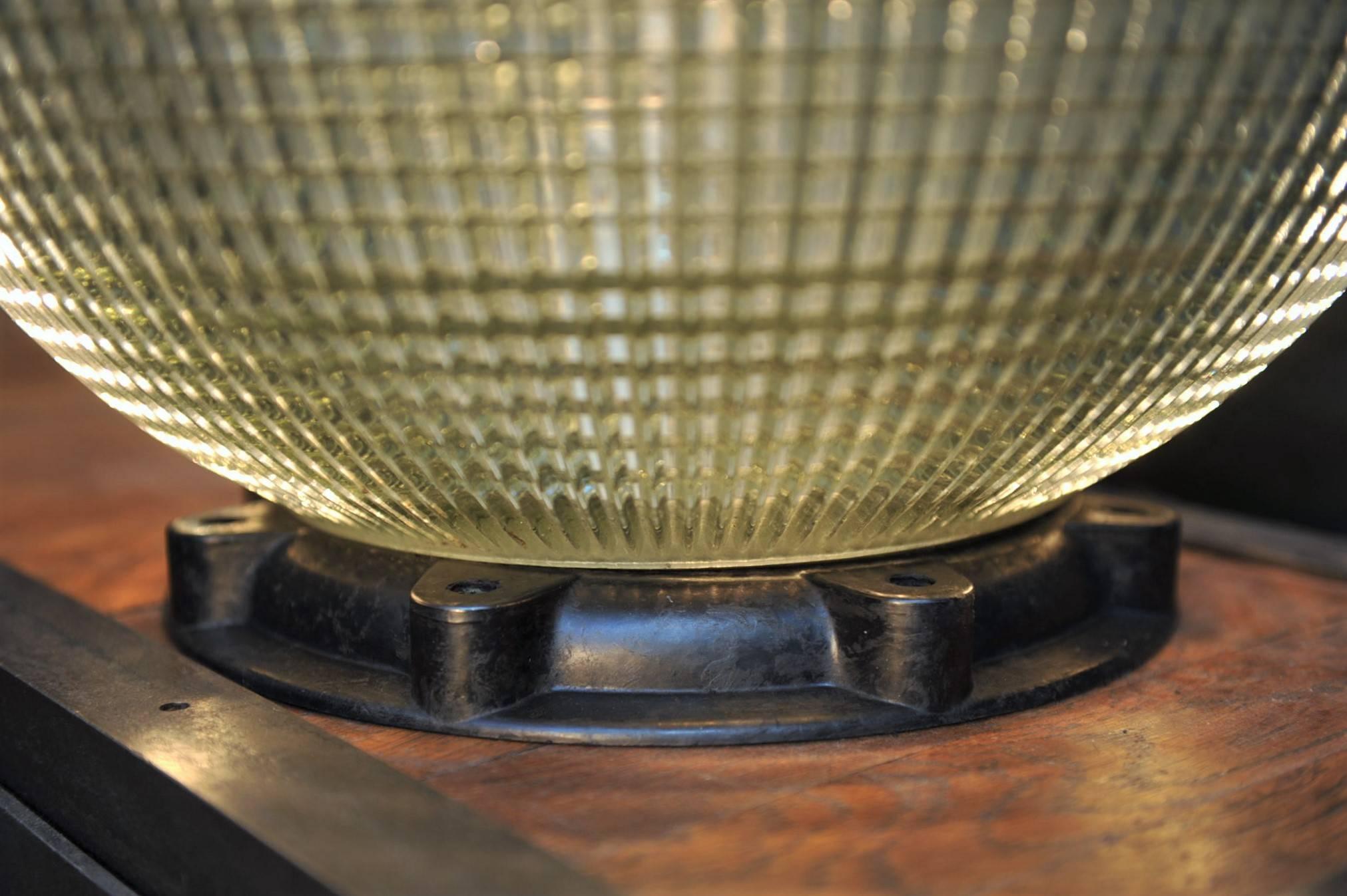 Industrial  Large Glass Holophane Globe Street Light in Desk or Table Light
