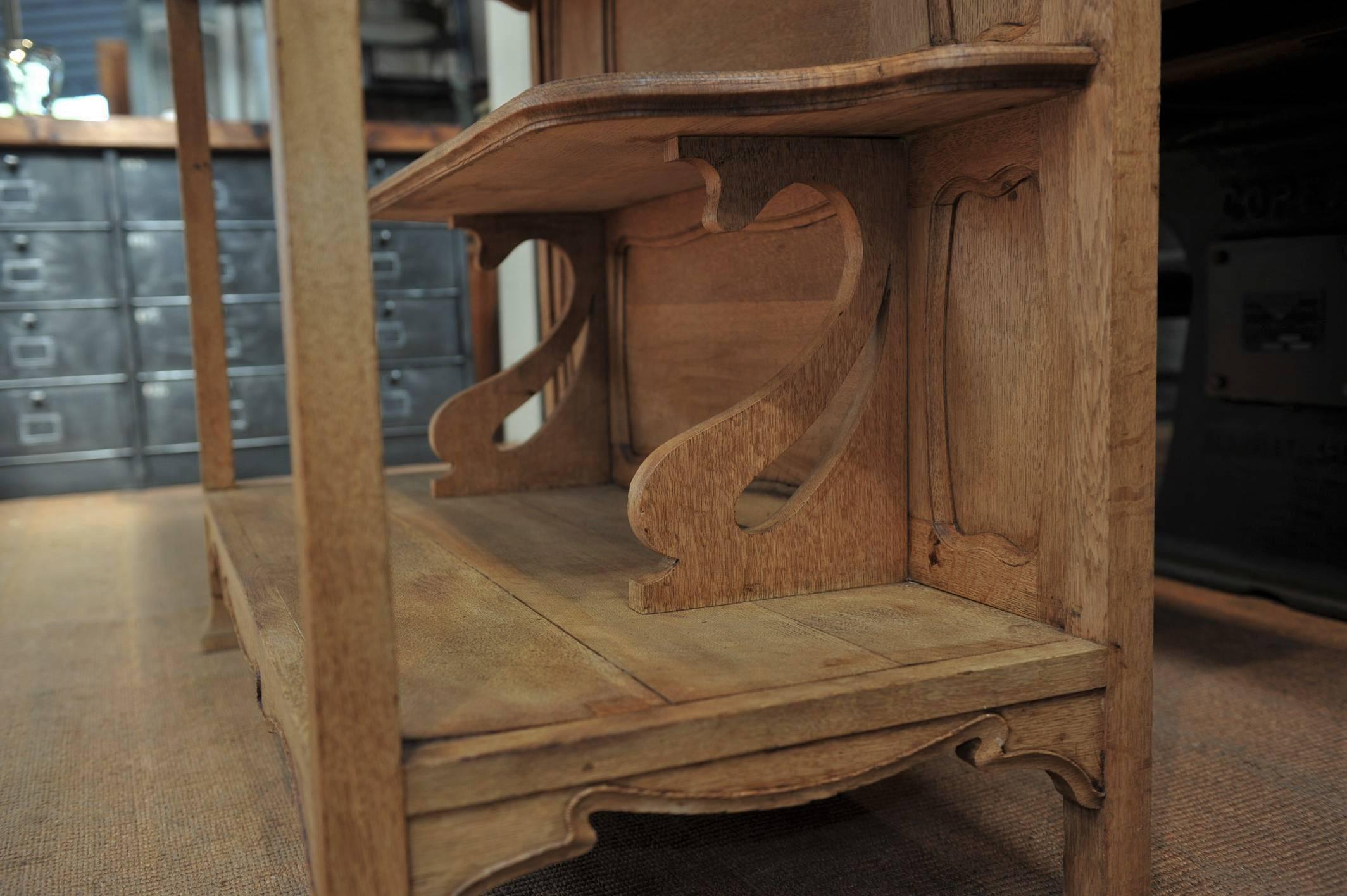 French Art Nouveau French Oak Sideboard Cabinet, 1900s 2