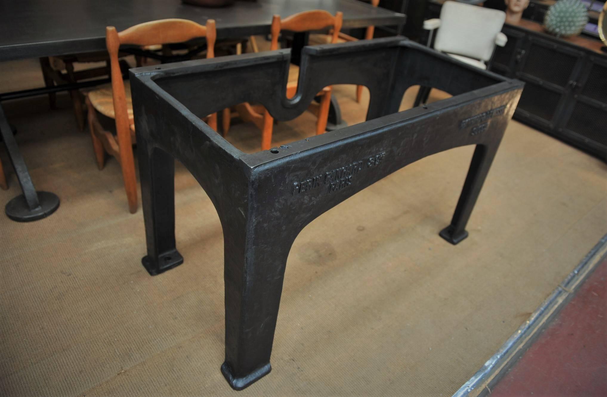 Greta Shap Panhard & Levassor Paris French Factory Machine base for a Console or dining table, circa 1900.
 Hand polish finish. Weight 90 kg.
Possibility to estimat price with a wood or black stone top on request.