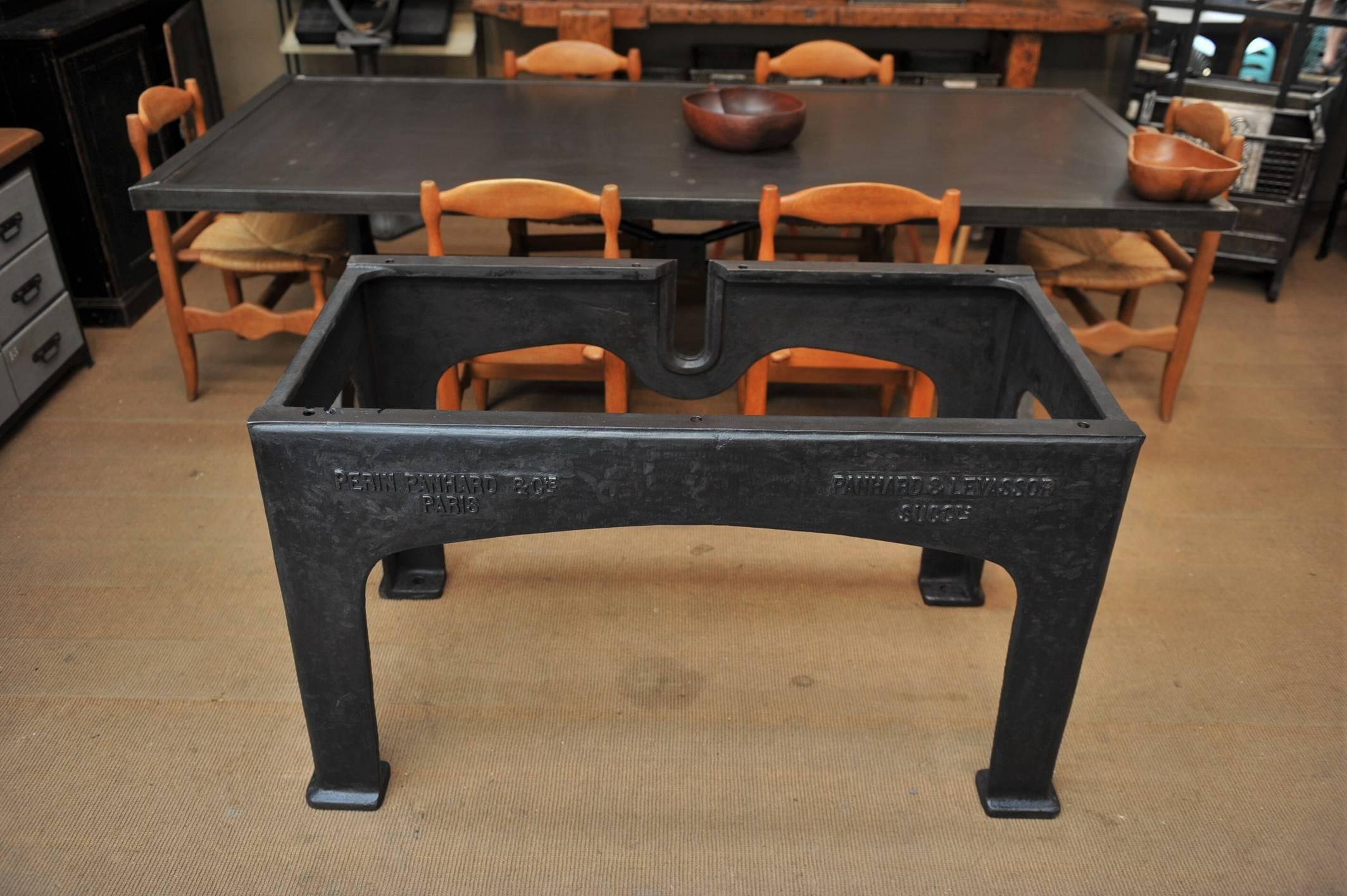French Panhard Paris Industrial Cast Iron Table Base, 1900s