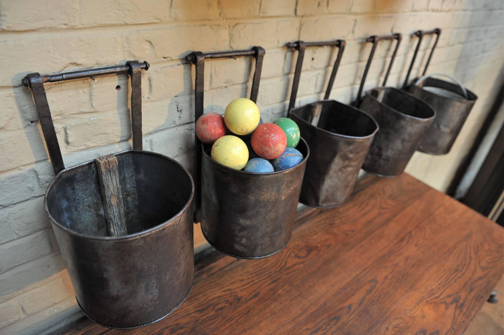 Early 20th Century  French Water Mill Iron Buckets, circa 1900