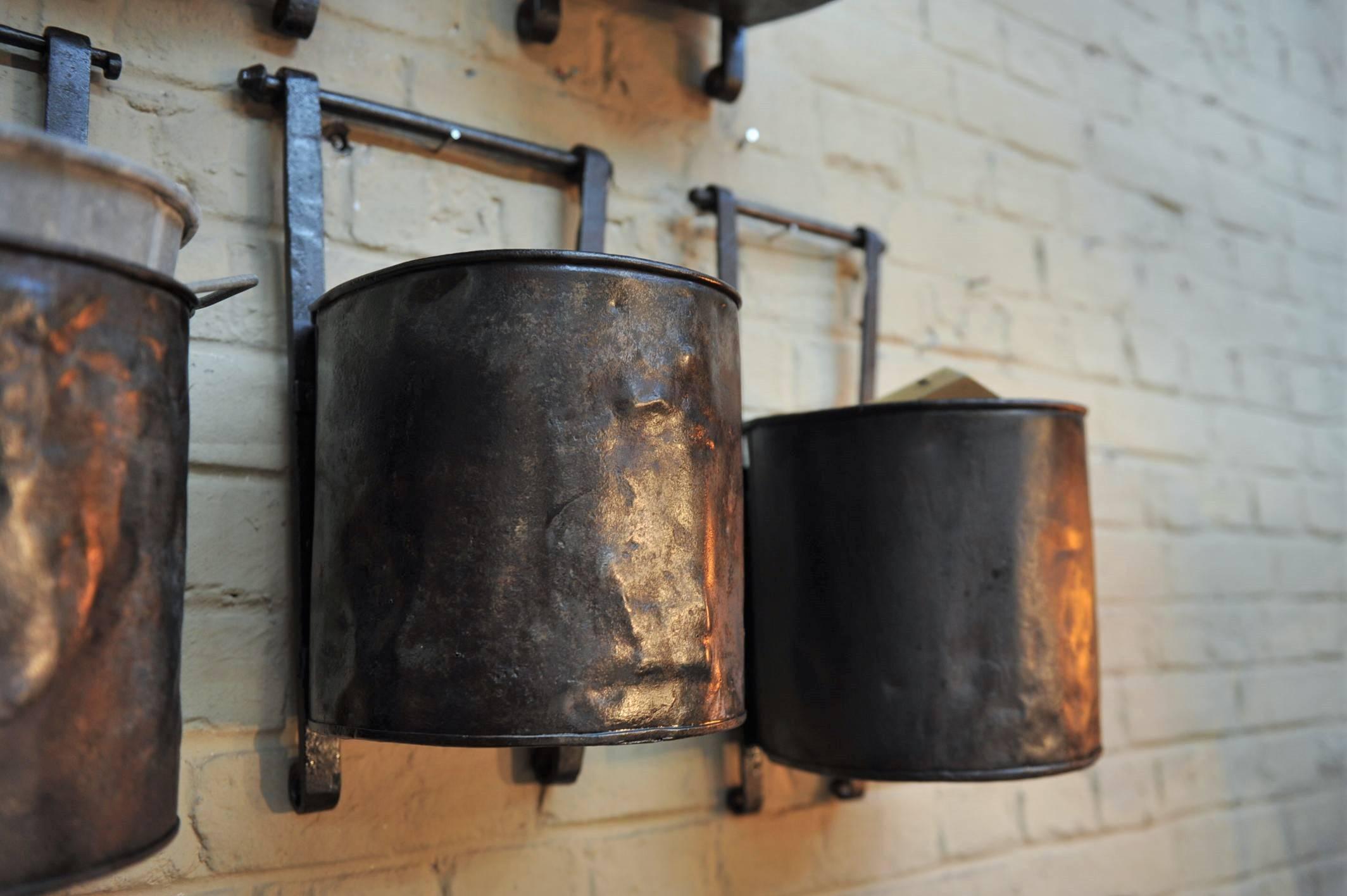  French Water Mill Iron Buckets, circa 1900 1