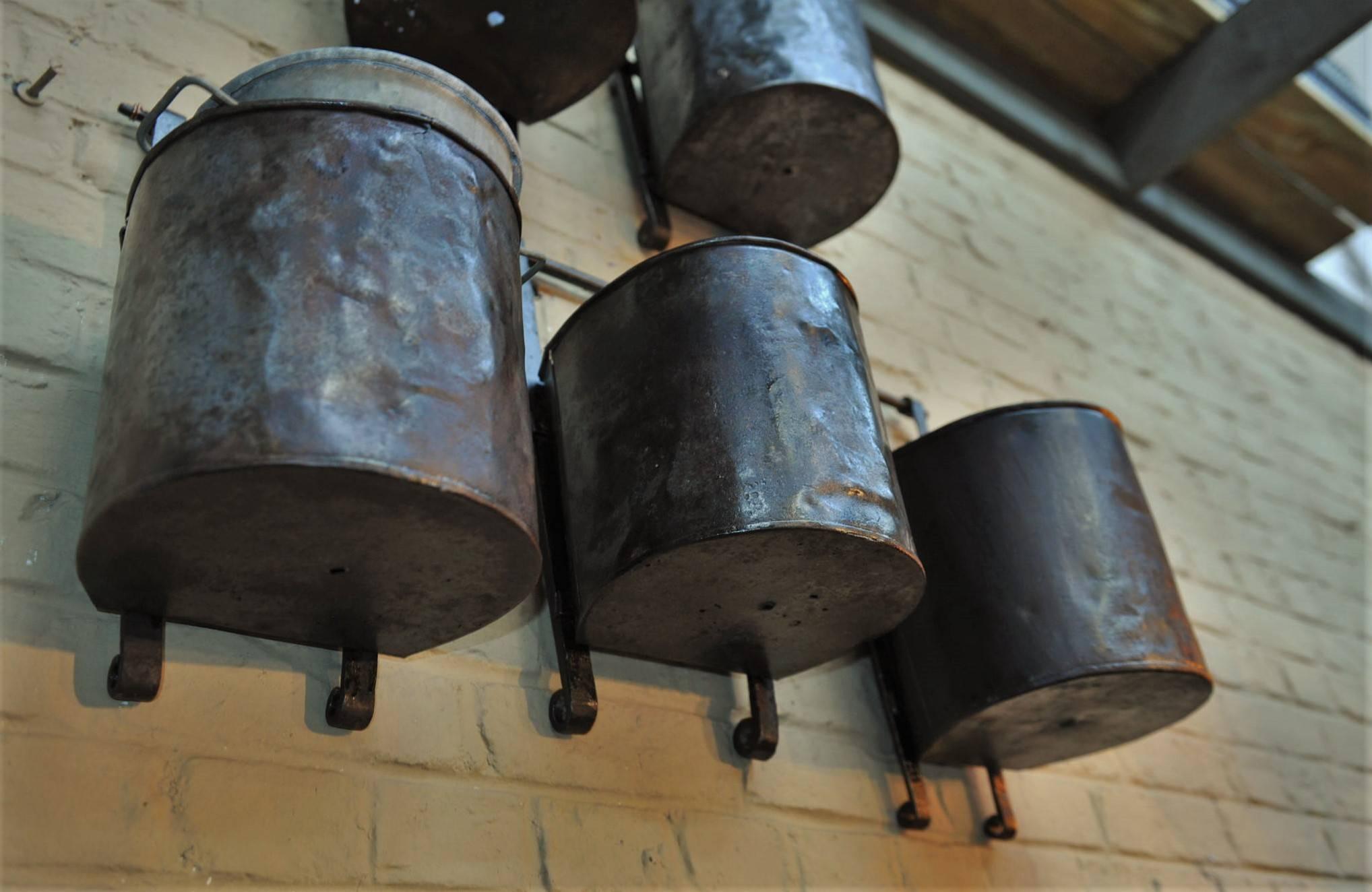  French Water Mill Iron Buckets, circa 1900 4
