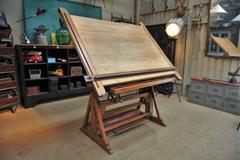 French Adjustable Architect's Drafting Table, 1900s