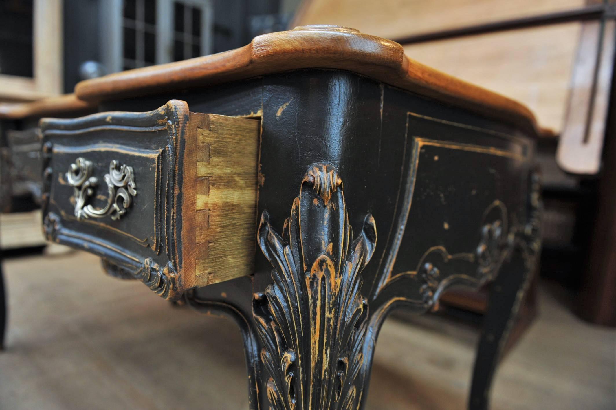 Louis XV Style French Solid Oak Desk, circa 1950 5