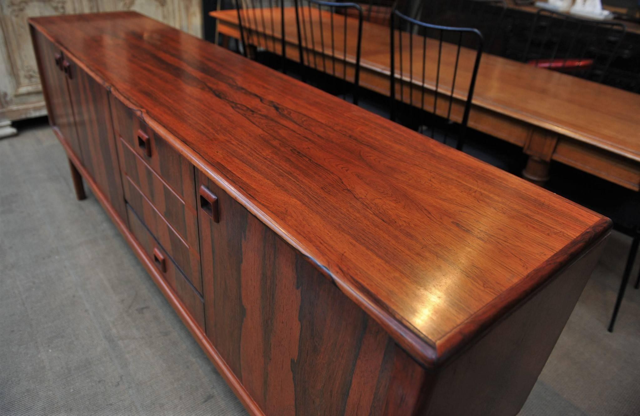 Large Rosewood Danish Credenza, 1950 3