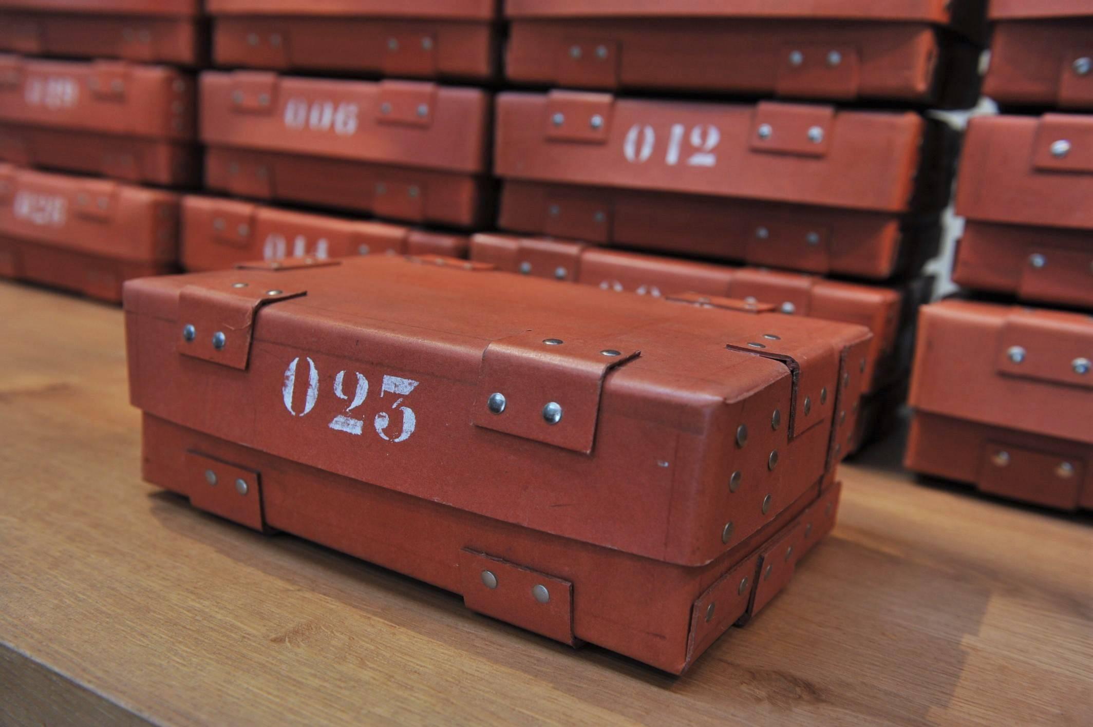 Industrial Vintage French National Bank Gold Bar Boxes, circa 1940 For Sale