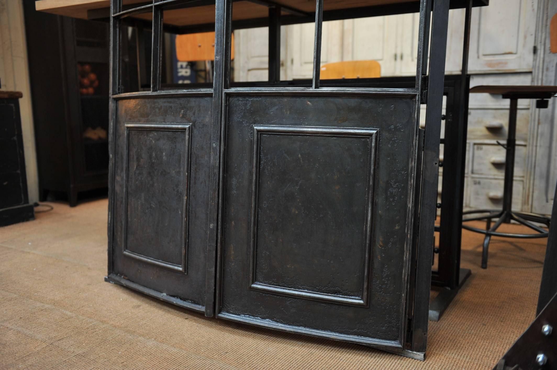 French 19th Century Curved Iron Double Doors