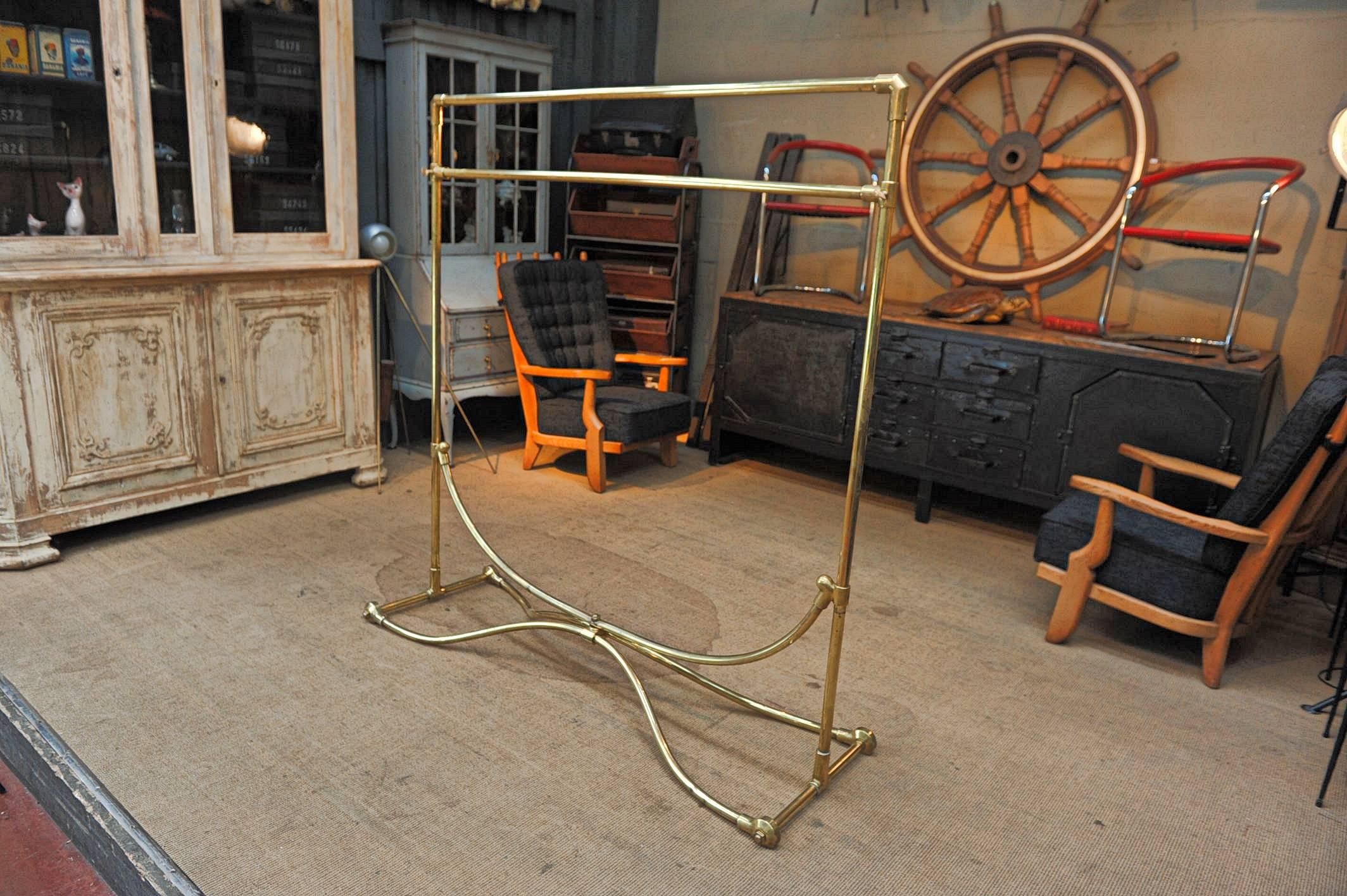 Early 20th Century French Brass Shop Clothes Rack