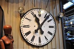 Large 1920s French Enamel Iron Clock Face