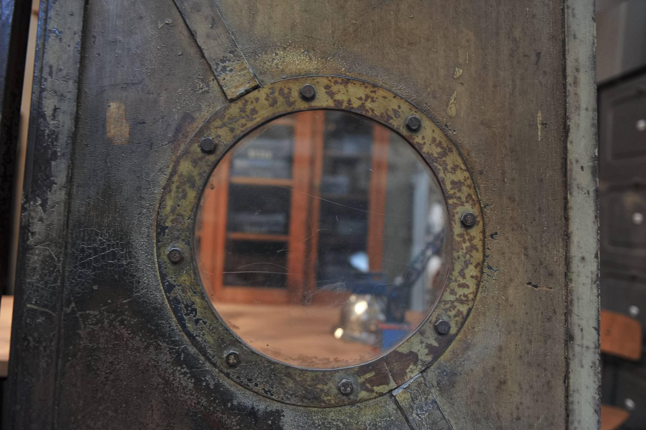 French Factory Riveted Iron Pair of Doors, 1920s 2