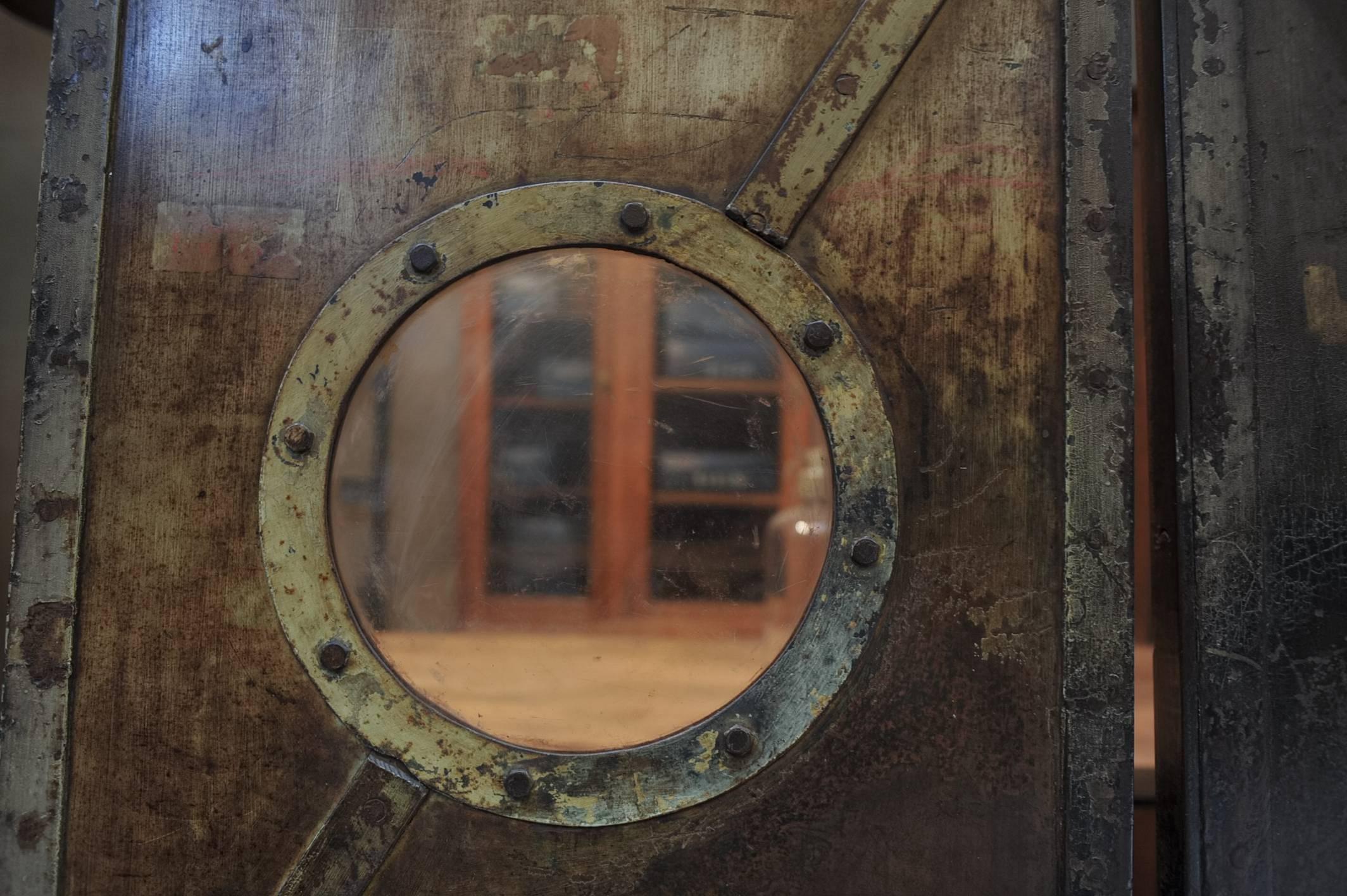 French Factory Riveted Iron Pair of Doors, 1920s 5