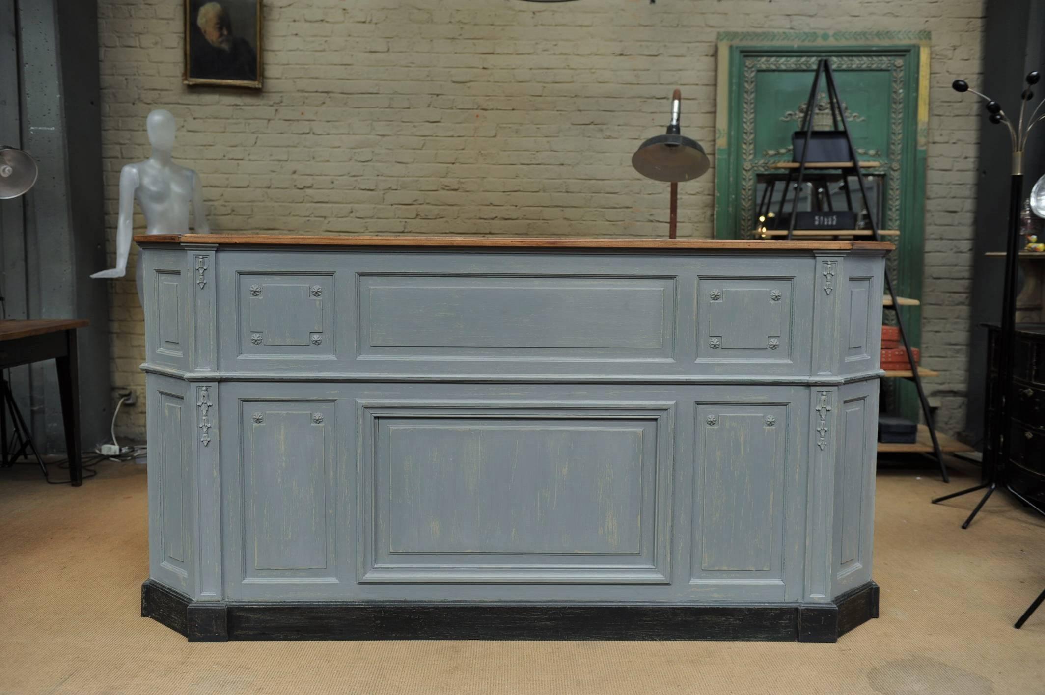 1900s French Hotel Reception Double Face Desk Counter 1