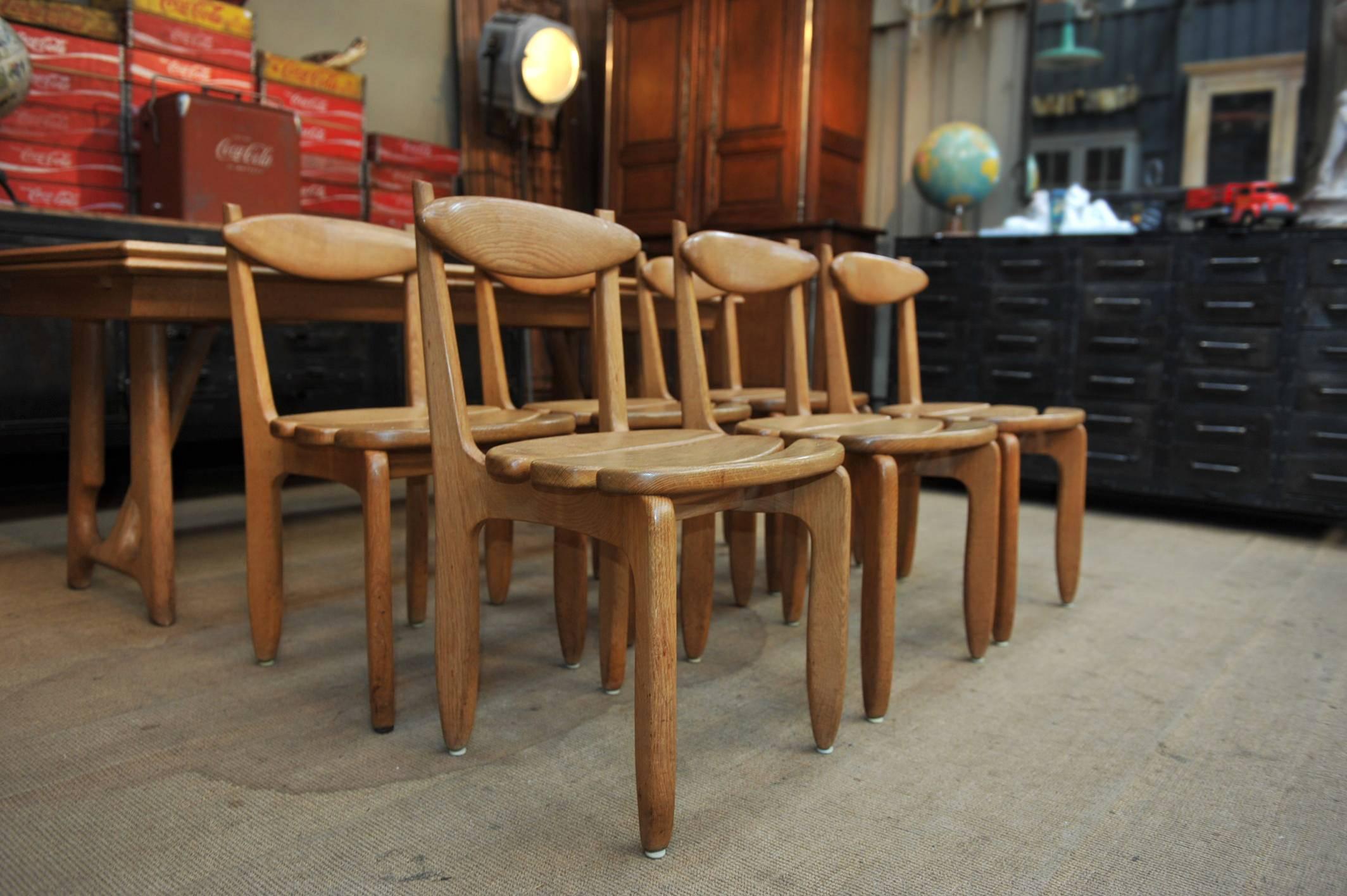 Guillerme & Chambron Set of Six Dining Chairs 