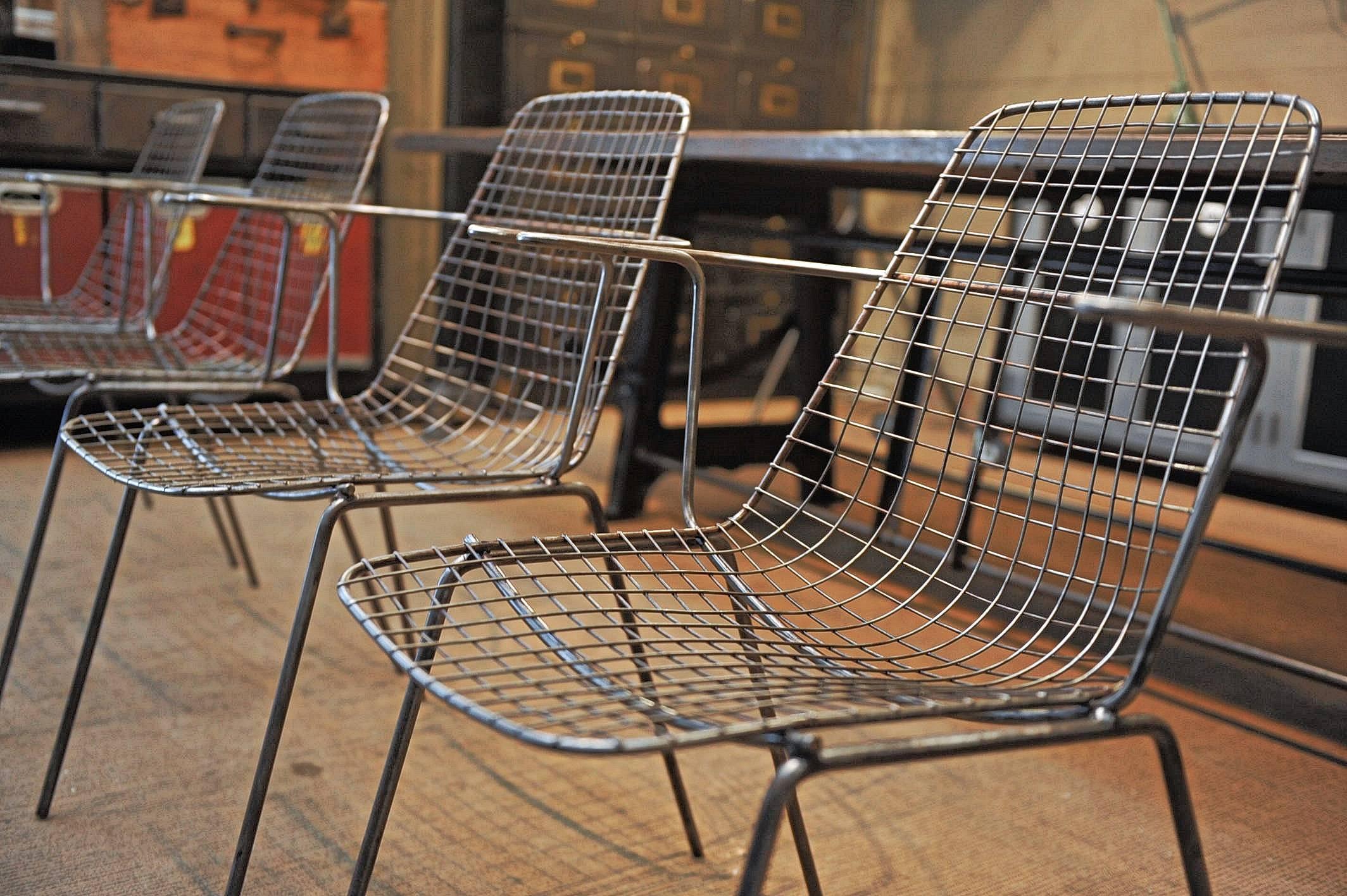 Mid-20th Century French Iron Mid-Century Design Chairs, 1950