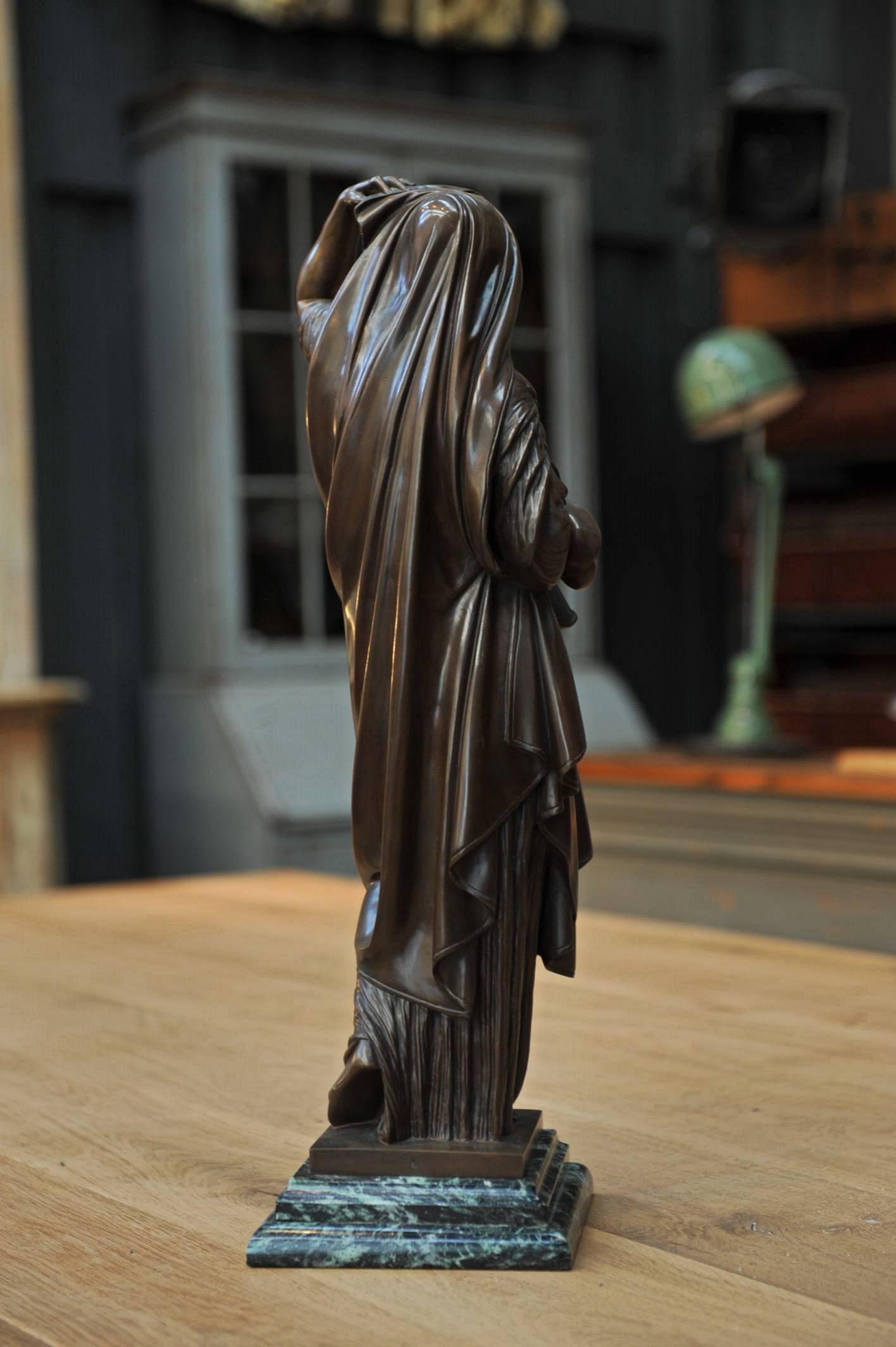 French 19th Century Bronze Lady Statue by Albert-Ernest Carrier-Belleuse