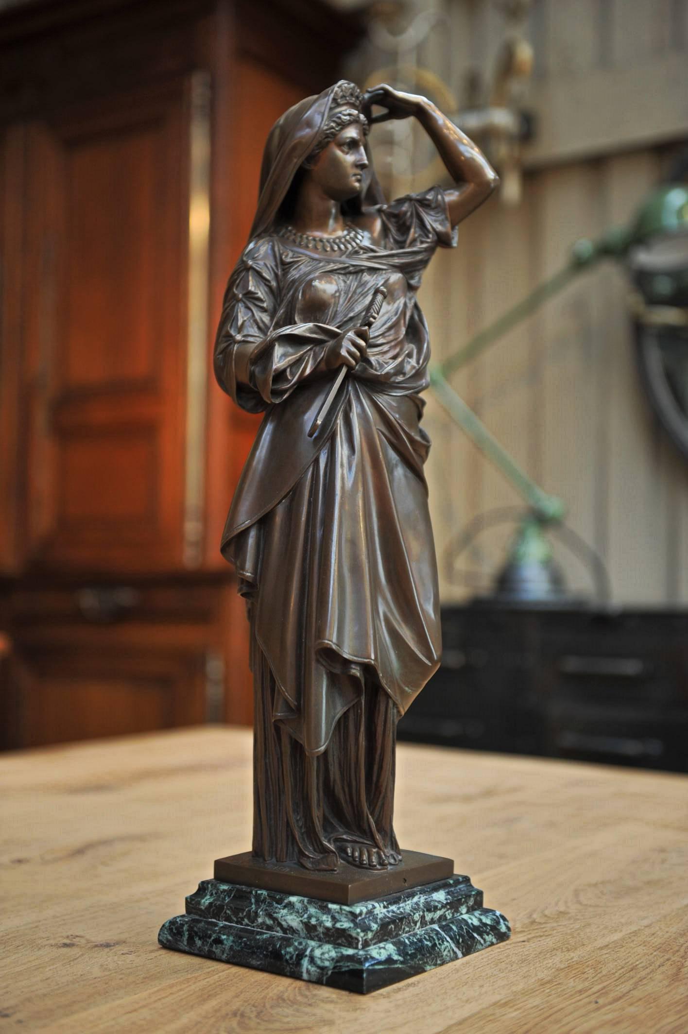 19th Century Bronze Lady Statue by Albert-Ernest Carrier-Belleuse 2