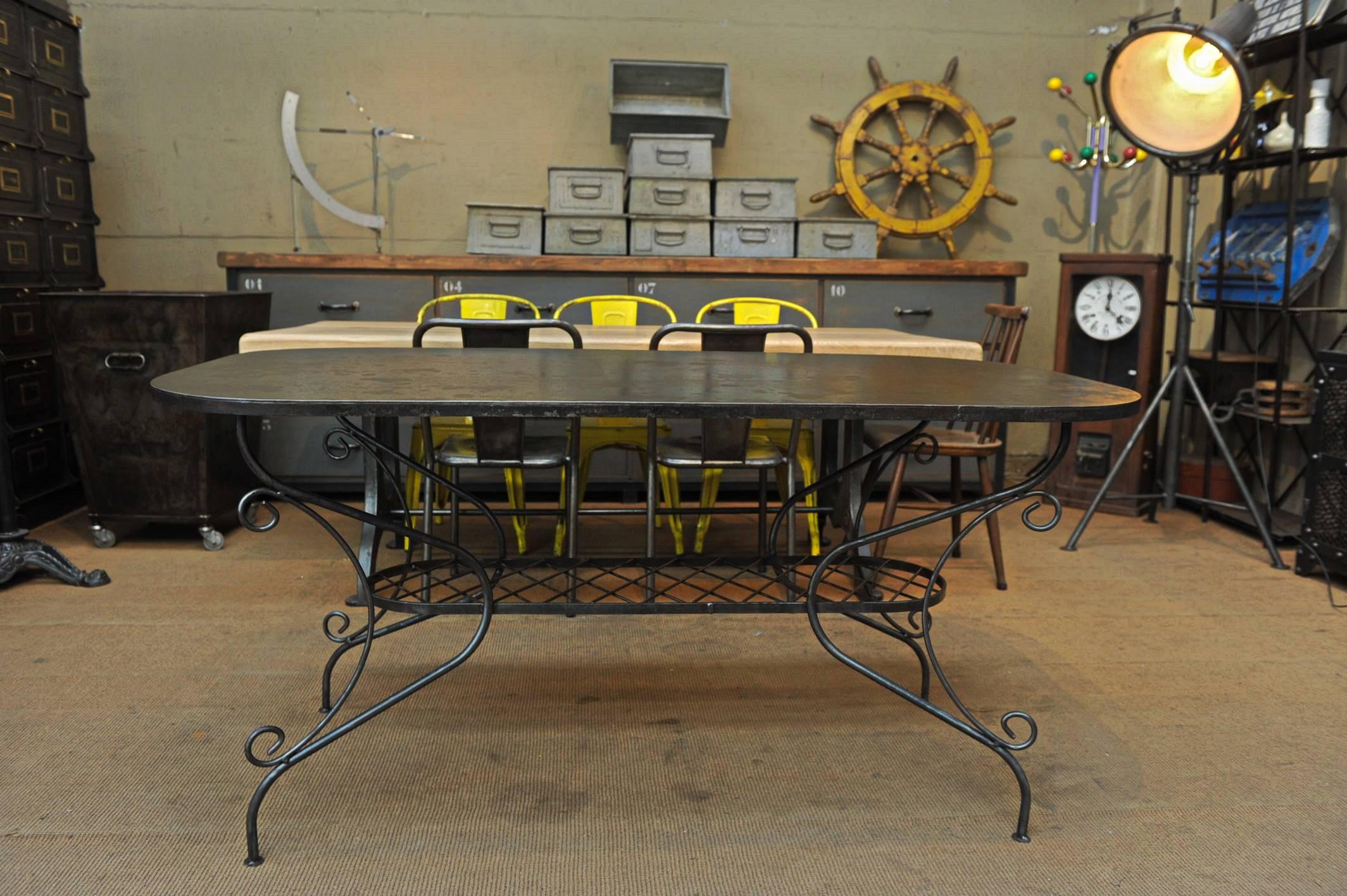 Mid-20th Century Iron Garden Table, 1940s