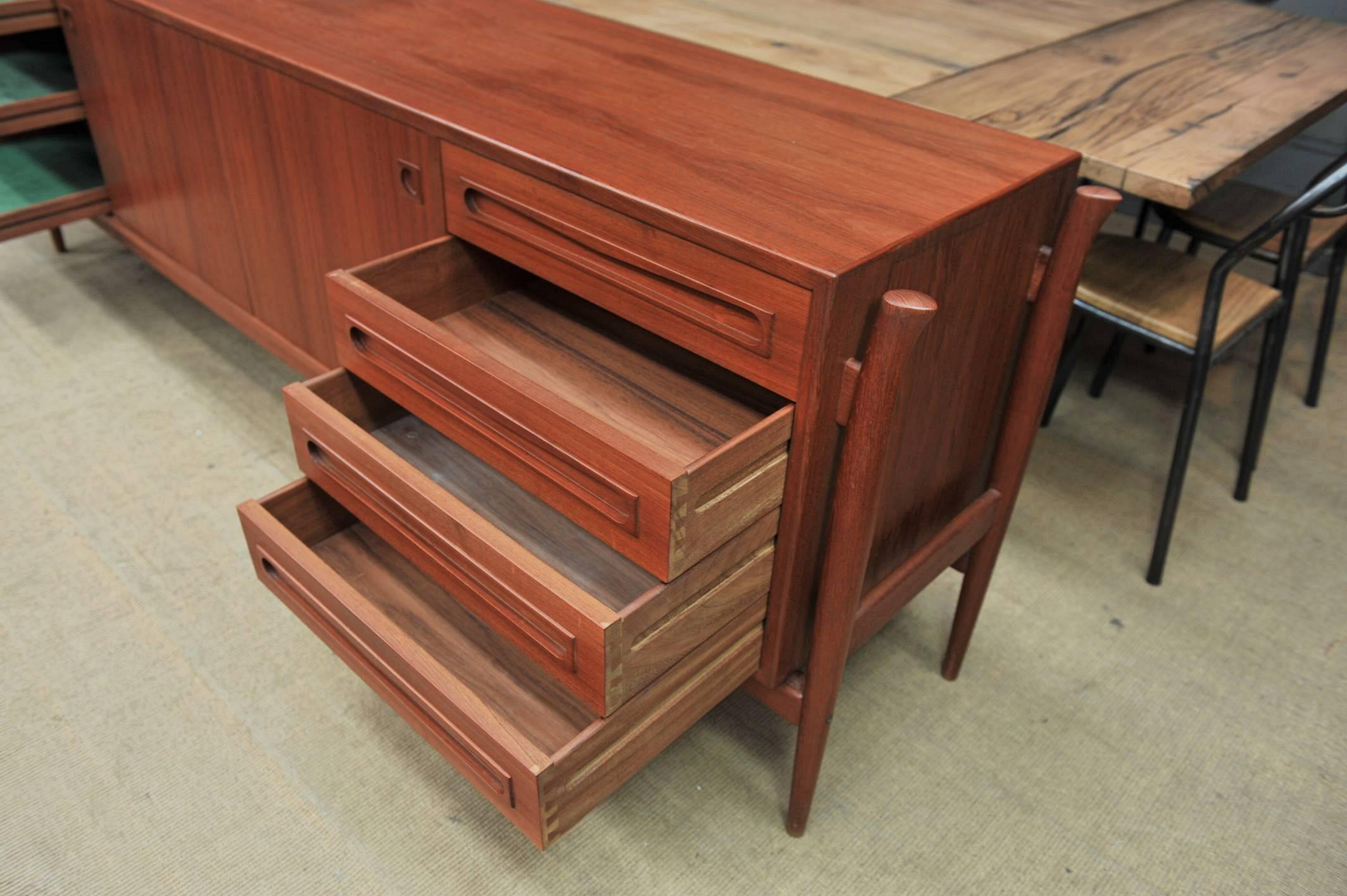 Mid-Century Modern Danish Massive Teak Credenza by Finn Juhl